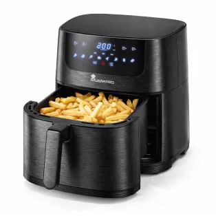   Bergner MasterPro XXL 8L 1700W digitális Air Fryer, forrólevegős olajsütő, olaj nélküli fritőz, 8 automata programmal (BGMP-9456-4), opcionálisan sütőpapírral