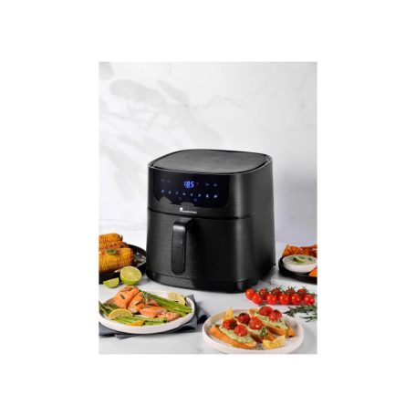 Bergner MasterPro XXL 8L 1700W digitális Air Fryer, forrólevegős olajsütő, olaj nélküli fritőz, 8 automata programmal (BGMP-9456-4), opcionálisan sütőpapírral