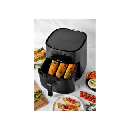 Bergner MasterPro XXL 8L 1700W digitális Air Fryer, forrólevegős olajsütő, olaj nélküli fritőz, 8 automata programmal (BGMP-9456-4), opcionálisan sütőpapírral