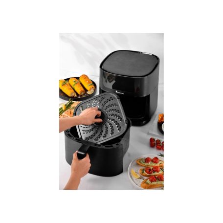 Bergner MasterPro XXL 8L 1700W digitális Air Fryer, forrólevegős olajsütő, olaj nélküli fritőz, 8 automata programmal (BGMP-9456-4), opcionálisan sütőpapírral