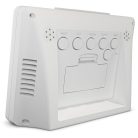 Mebus 455276 elemes asztali digitális ébresztőóra beltéri hőmérővel, hangra (taps, fütty, csettintés) aktiválódó háttérvilágítással