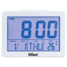 Mebus 455276 elemes asztali digitális ébresztőóra beltéri hőmérővel, hangra (taps, fütty, csettintés) aktiválódó háttérvilágítással