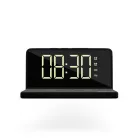 Mebus 56874 asztali digitális óra ébresztőóra, beépített 10W vezeték nélküli töltővel (mobiltelefon töltő), USB kimenettel, szabályozható fényerővel