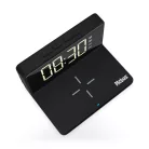 Mebus 56874 asztali digitális óra ébresztőóra, beépített 10W vezeték nélküli töltővel (mobiltelefon töltő), USB kimenettel, szabályozható fényerővel