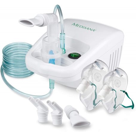 Medisana IN 500 elektromos kompresszoros, sűrített levegős inhalátor, gyermek- és felnőtt szájmaszkokkal