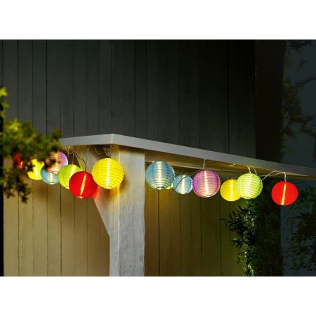 Livarno Home / Melinera ColorBall XXL hálózati 230V 17m 15 db x 15 cm LED lampion füzér, kerti színes hangulatvilágítás, lámpafüzér 