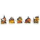 Melinera Christmas Village kézzel készített 5 db-os 10 LED-el megvilágított karácsonyi falu utca 