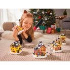 Melinera Christmas Village kézzel készített 5 db-os 10 LED-el megvilágított karácsonyi falu utca 