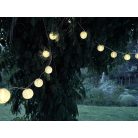 Livarno Home / Melinera WhiteBall Mini hálózati 230V 14,75 m 20 db x 75 mm  fehér LED lampion füzér, kerti melegfehér hangulatvilágítás, lámpafüzér
