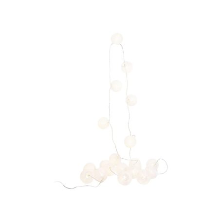 Livarno Home / Melinera WhiteBall Mini hálózati 230V 14,75 m 20 db x 75 mm  fehér LED lampion füzér, kerti melegfehér hangulatvilágítás, lámpafüzér