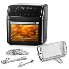 Misura TUCAN Air Fryer 2000W 12 literes XL 9 az 1-ben AirFryer, grillcsirke és kebab sütő, forrólevegős, légkeveréses digitális sütő, forgó grillel, sütőkosárral, sütőráccsal grillráccsal és tepsivel, belső világítással