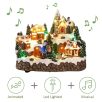   Mobil Digital XL karácsonyi falu 27 x 21 x 23 cm világító, zenélő karácsonyi jelenet 28 színes LED-el, 4 házikóval, karácsonyfával, mozgó vonattal, 8 dallammal