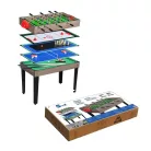 MultiGame 5 az 1-ben 125 x 60 x 80 cm 25 kg masszív multifunkciós játékasztal, csocsóasztal, léghoki, biliárd (asztali tennisz), ping-pong és bowlig, cserélhető lapokkal