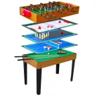 MultiGame 5 az 1-ben 125 x 60 x 80 cm 25 kg masszív multifunkciós játékasztal, csocsóasztal, léghoki, biliárd (asztali tennisz), ping-pong és bowlig, cserélhető lapokkal