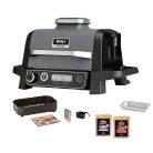 Ninja WoodFire OG701EU elektromos kombi kültéri Master BBQ, Smoker Grill (füstölő) és Airfryer 3 az 1-ben készülék 2400W, 28 × 37 cm grillező felülettel
