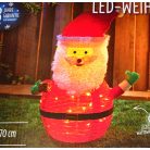 NorthPoint kültéri / beltéri 70 cm elemes világító melegfehér LED-es textil Hóember / Mikulás karácsonyi dekoráció