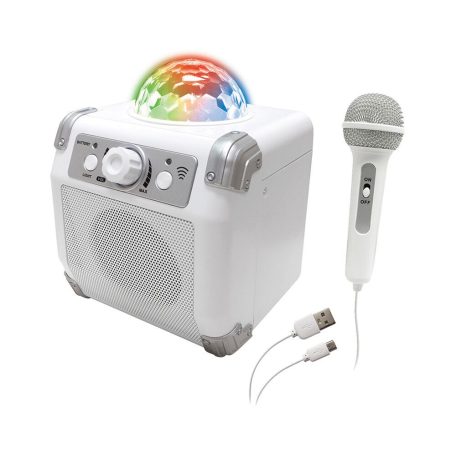 One 2 Fun Avec Micro 5W akkus USB Bluetooth Party Karaoke szett beépített LED Disco gömbbel és mikrofonnal