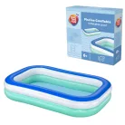 Bestway 54006 / One 2 Fun Tropikal Türkiz Tricolor 262 x 175 x 51 cm nagy családi medence, szögletes kerti felfújható pancsoló medence 778L (SME 005)
