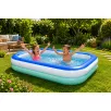   Bestway 54006 / One 2 Fun Tropikal Türkiz Tricolor 262 x 175 x 51 cm nagy családi medence, szögletes kerti felfújható pancsoló medence 778L (SME 005)
