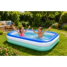 Bestway 54006 / One 2 Fun Tropikal Türkiz Tricolor 262 x 175 x 51 cm nagy családi medence, szögletes kerti felfújható pancsoló medence 778L (SME 005)
