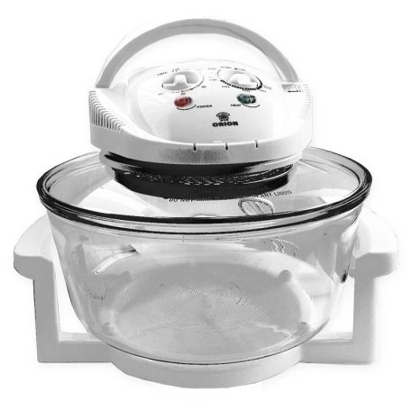 Orion Flavorwave Turbo Halogen 12L 1400W légkeveréses sütő-, főzőedény halogén fűtőszállal, 12 literes üveg tállal