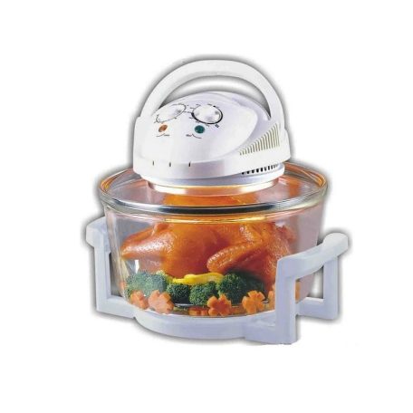 Orion Flavorwave Turbo Halogen 12L 1400W légkeveréses sütő-, főzőedény halogén fűtőszállal, 12 literes üveg tállal