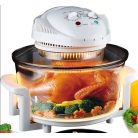 Orion Flavorwave Turbo Halogen 12L 1400W légkeveréses sütő-, főzőedény halogén fűtőszállal, 12 literes üveg tállal