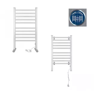   OLPE álló / fali (falra szerelhető) ezüst 150W elektromos törölközőszárító, törülközőszárító radiátor 10 rúddal 95 x 53 cm