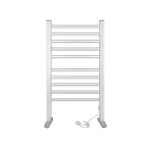 OLPE álló / fali (falra szerelhető) ezüst 150W elektromos törölközőszárító, törülközőszárító radiátor 10 rúddal 95 x 53 cm