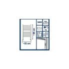 OLPE álló / fali (falra szerelhető) ezüst 150W elektromos törölközőszárító, törülközőszárító radiátor 10 rúddal 95 x 53 cm
