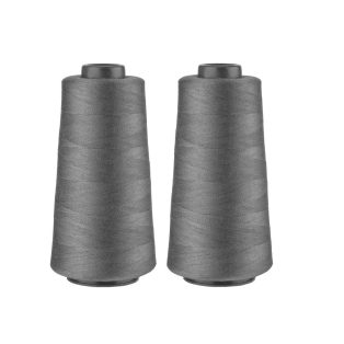  Crelando szürke 2 darabos (2 x 2500 méter / 88g) 40/2 polyester overlock / interlock varró cérna szett, gyors varráshoz