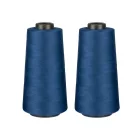 Crelando szürke - kék 4 darabos (4 x 2500 méter / 88g) 40/2 polyester overlock varró cérna szett, gyors varráshoz