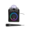   Lenco PA-051BK 8W akkus, USB / MicroSD / Bluetooth 5.2 Karaoke szett, Party LED-es hangszóró, beépített Disco gömbbel, távirányítóval és mikrofonnal