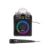   Lenco PA-051BK 8W akkus, USB / MicroSD / Bluetooth 5.2 Karaoke szett, Party LED-es hangszóró, beépített Disco gömbbel, távirányítóval és mikrofonnal