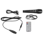 Lenco PA-051BK 8W akkus, USB / MicroSD / Bluetooth 5.2 Karaoke szett, Party LED-es hangszóró, beépített Disco gömbbel, távirányítóval és mikrofonnal