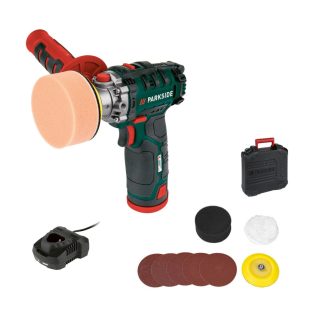   ParkSide PAAP 12 E5 12V 2Ah X12V li-ion akkus, akkumulátoros mini polírozó készlet kofferben, akkuval és töltővel