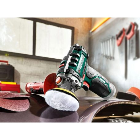 ParkSide PAAP 12 E5 12V 2Ah X12V li-ion akkus, akkumulátoros mini polírozó készlet kofferben, akkuval és töltővel