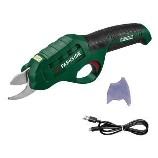   ParkSide PAGS 4 A1 / PAAS 4 A1 4V bypass akkus olló, metszőolló 4 Ah beépített akkumulátorral 14 mm maximális ágvastagsághoz, 500 vágás / 1 töltés