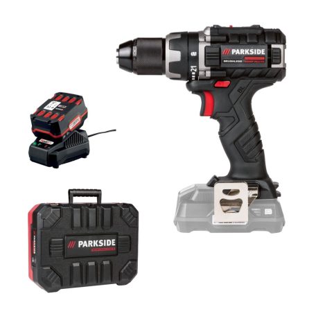 ParkSide Performance PABSP 20-Li C4 20V 4Ah Brushless 60Nm X20V akkus fúró, csavarbehajtó kofferben, akkuval és töltővel