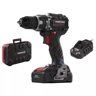   ParkSide Performance PABSP 20-Li C4 20V 4Ah SMART Brushless 60Nm X20V akkus fúró, csavarbehajtó kofferben PAPS 204 A1 SMART Bluetooth 20V 4Ah akkuval és PLG 20 C3 gyorsstöltővel