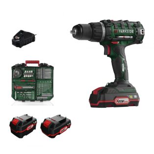   ParkSide PABS 20-Li G8 XL Mobil Műhely 20V 2 x 2Ah + 4Ah akkus fúró behajtó 73 kiegészítővel, 3 akkuval, extra kofferben