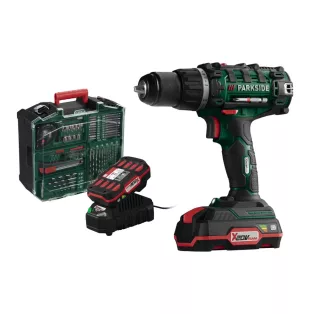   ParkSide PABS 20-Li G8 EXTRA X20V Mobil műhely, dupla akkus 2 x 20V 2Ah fúró behajtó 73 tartozékkal, extra kofferben