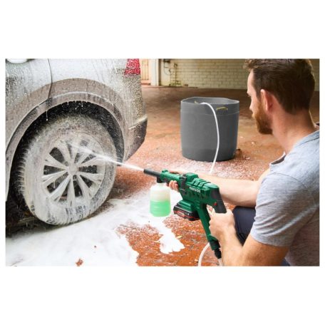 ParkSide PDRA 20-Li D4 X20V 20V 2Ah akkus 25 bar önfelszívó magasnyomású mosó, akkumulátoros sterimo, habosító fúvókával, akkuval és töltővel