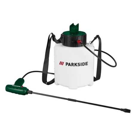 ParkSide PADS 5 A1 5 literes 4V 2000 mAh beépített akkus tisztavíz (öntöző) permetező, akkumulátoros permetezőgép (növényvédő szerekhez nem alkalmas)