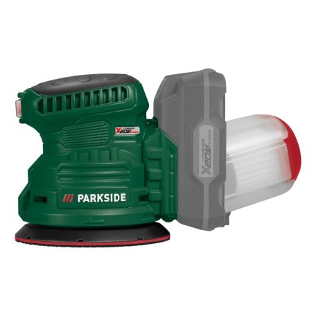 ParkSide PAEXSG 20-Li B1 SOLO X20V akkus, akkumulátoros 125 mm excenter csiszoló, fix fordulatszámú csiszológép levehető portartállyal, koffer nélkül, akku és töltő nélkül