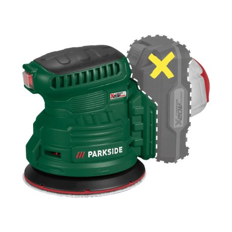 ParkSide PAEXSG 20-Li B1 SOLO X20V akkus, akkumulátoros 125 mm excenter csiszoló, fix fordulatszámú csiszológép levehető portartállyal, koffer nélkül, akku és töltő nélkül