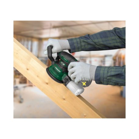 BCS ParkSide PAEXS 20-Li B2 SOLO X20V akkus, akkumulátoros 125 mm excenter csiszoló, csiszológép levehető portartállyal, kofferben, akku és töltő nélkül, kipróbált, visszavásárolt darab