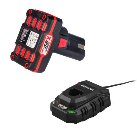 ParkSide Performance X12V 4 Ah akku és töltő (gyorstöltő) szett - PAPK 12 B1 12V 4Ah 48Wh Li-ion akkumulátor + PLGK 12 6.0 A1 6A 100W Performance gyorstöltő