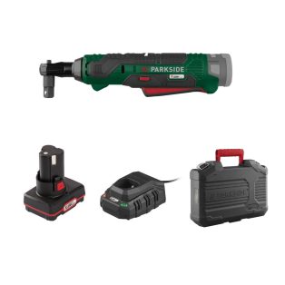   ParkSide PAR 12 B1 / B2 XL 12V 4 Ah akkus racsni, 12V X12V 54 Nm 3/8" akkumulátoros racsnis kulcs kofferben, 12V 4Ah akkuval és töltővel