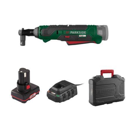 ParkSide PAR 12 B2 XL 12V 4 Ah akkus racsni, 12V X12V 54 Nm 3/8" akkumulátoros racsnis kulcs kofferben, 12V 4Ah akkuval és töltővel